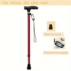 Lightweight Aluminum Walking Cane with Light for Camping
