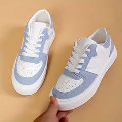 Women's Colorblock Sneakers Low Top Lace Up Shoes