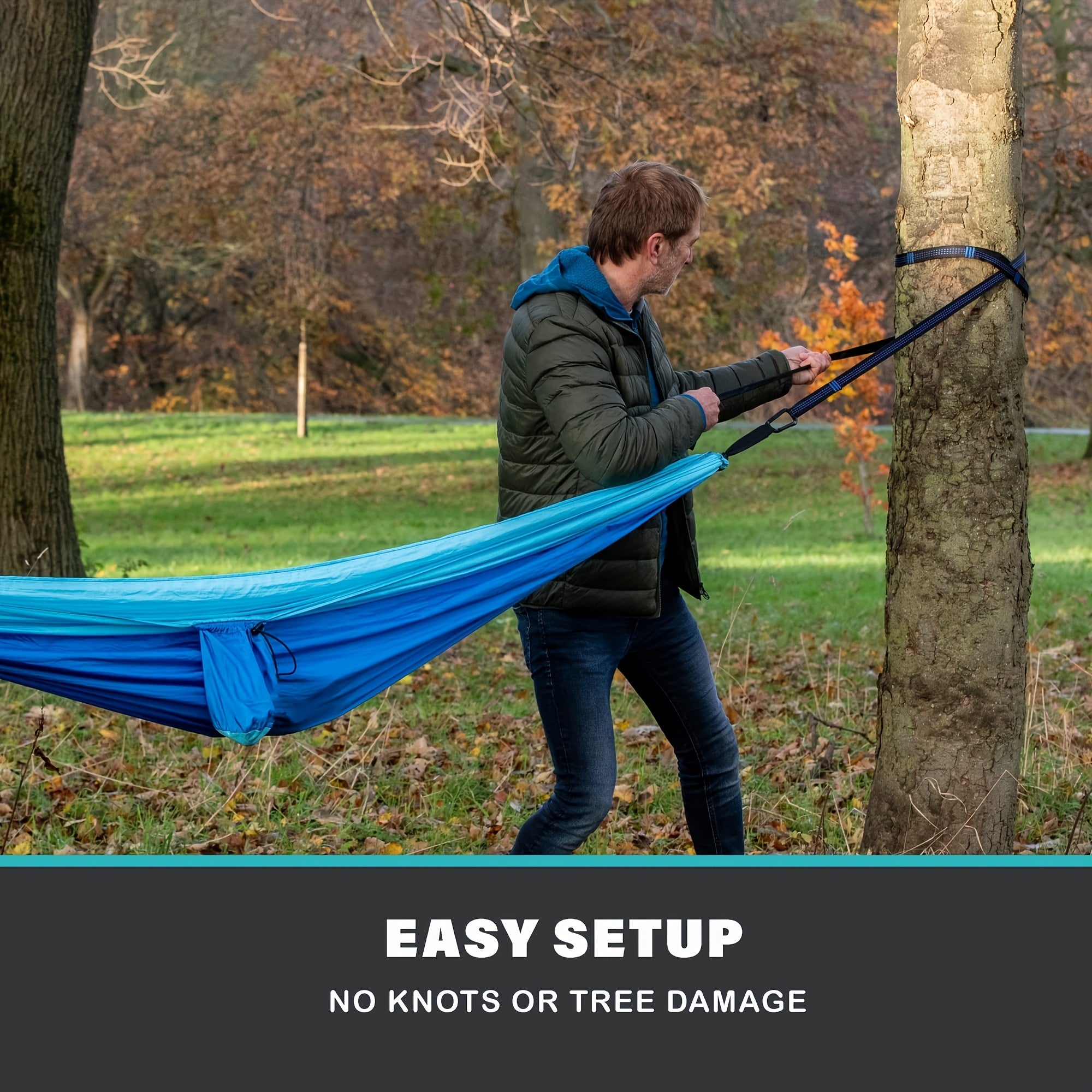 Nylon Double Hammock for Outdoor Camping 106x55 inches