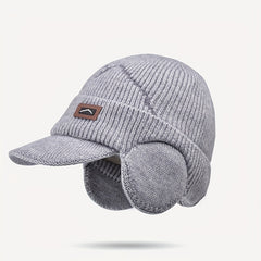 Winter Outdoor Ear Protection Cap Warm Knit Hat Thickened Wide Brim Hat