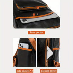 Casual Versatile Women's Backpack Solid PU Leather