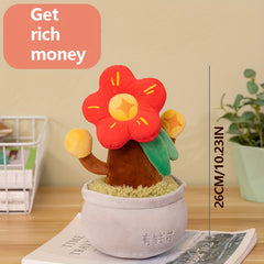 Money Plant Plush Toy Bonsai Prosperity Tree with Wealth Symbol Decor