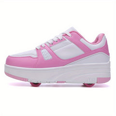 Double Row Girls' Roller Skate Shoes for Outdoor Fun