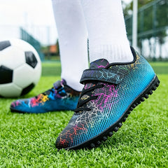 Adult Turf Football Boots Hook Loop Velcro Outdoor TF Soccer Cleats