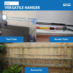Aluminium Pool Pole Hangers 2 Pack with 4 Nails