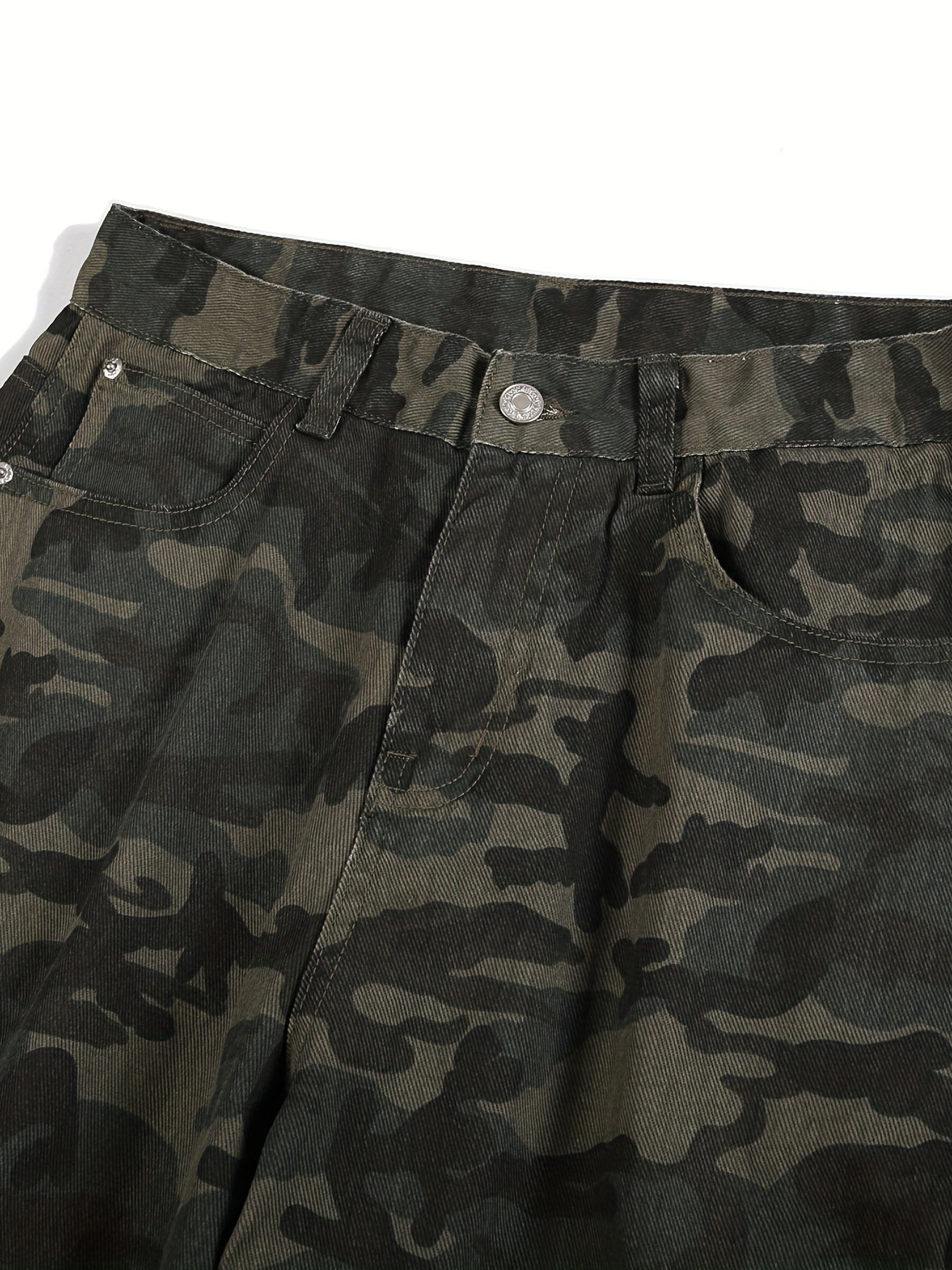 Men's Camo Cargo Pants Straight Leg Street Style