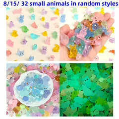 Random Glow in the Dark Resin Mini Animals Statues
