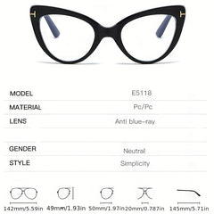 Light Blocking Glasses Womens Retro Cat Eye Clear Lens Computer Glasses
