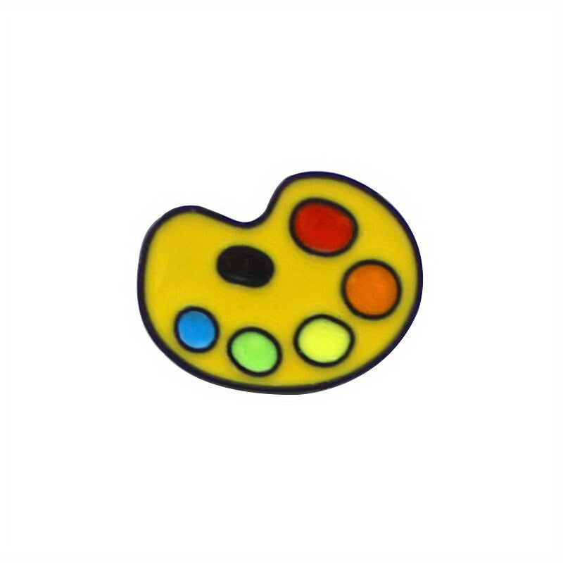 Rainbow Painting Tools Brooch Colored Palette Brushes Pins