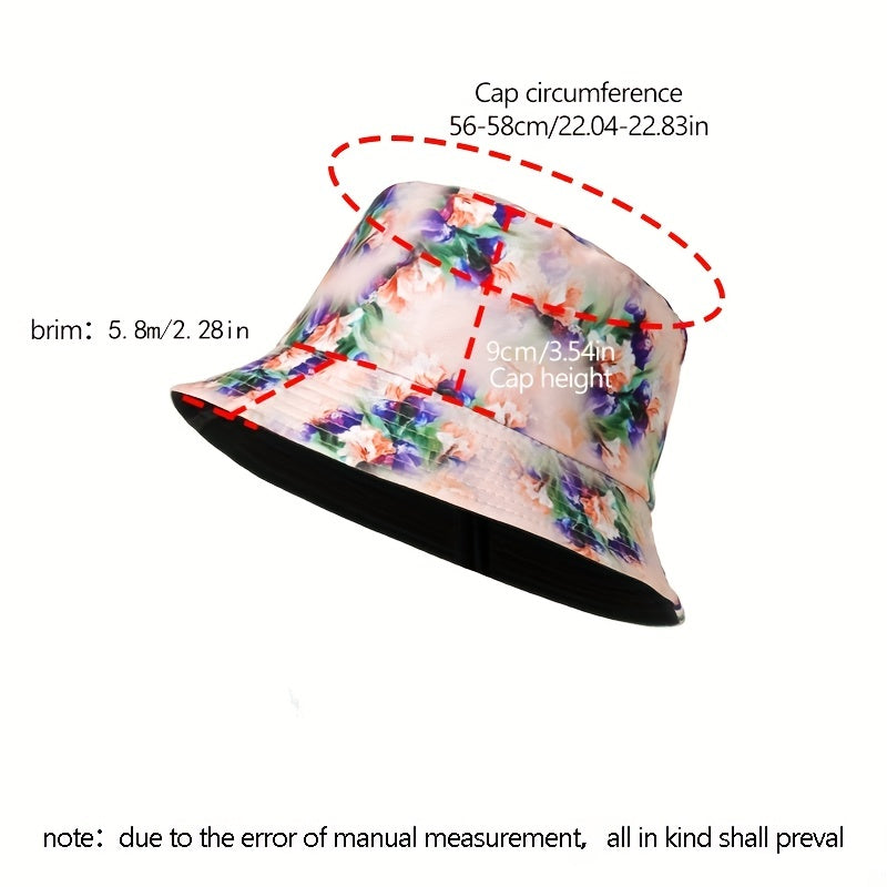 Tie Dye Foldable Basin Hat Unisex Sunscreen Bucket Hat Lightweight Beach Hats