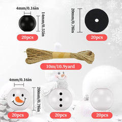 Christmas Snowman Wooden Beads 50pcs 100pcs