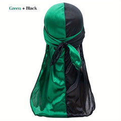 Silk Satin Braided Pirate Hat Long Tail Durag Turban