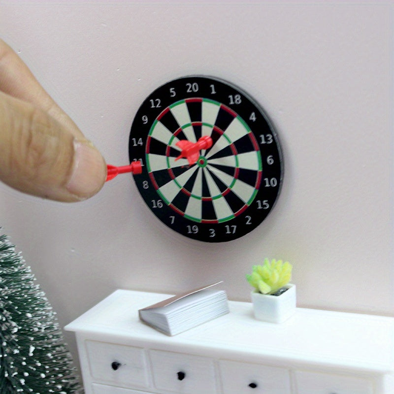 1:12 Scale Dartboard Model with Scoring Zones for Dollhouse Decor