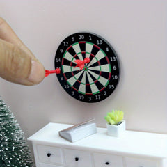 1:12 Scale Dartboard Model with Scoring Zones for Dollhouse Decor