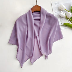 Chiffon Shawl Soft Silky Square Scarf Breathable Sunscreen Wrap