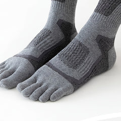 Men's Cotton Mid-calf Five Finger Socks - Outdoor Mountaineering Running