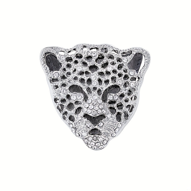 Leopard Head Rhinestones Brooch Lapel Pin Jewelry