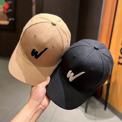 Inclined W Embroidery Baseball Cap Women Casual Sunscreen Sports Hat