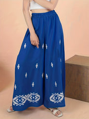  Geometric Print Wide Leg Trousers