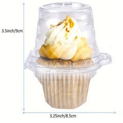 100pcs Plastic Cupcake Boxes Transparent Bakery Boxes Cajas Pasteles