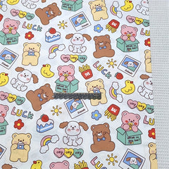 4pcs 9.8in Cartoon Pattern Cotton Squares DIY Quilting Fabric
