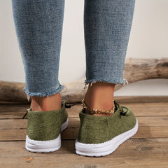 Women's Canvas Lace Up Low Top Slip On Shoe