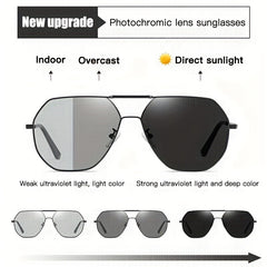 Men's Polarized Sunglasses Lightweight Metal Frame Driving Fishing Glasses