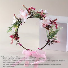 Floral Headband for Bridal Photo Shoots Pink