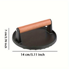 Iron Burger Press Cast Iron Grill Press For Perfectly Seared Bacon Steak & Sandw