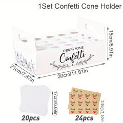 Rustic Wedding Paper Cone Holder Box Confetti Tray