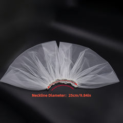 Sheer Tulle Bridal Capelet with Ruffles for Brides