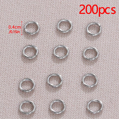 200pcs Stainless Steel Jump Rings for Jewelry Making