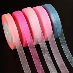 10mm 45m Roll Organza Ribbon for Wrapping Christmas Party Gift Packaging