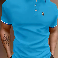 Men's Cartoon Pug Graphic Shirt Casual Button Up Short Sleeve Shirt