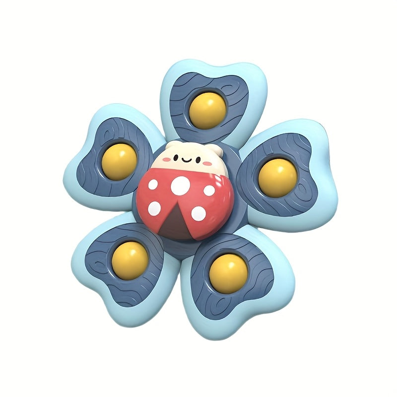 Colorful Cartoon Animal Suction Cup Spinning Top Toy