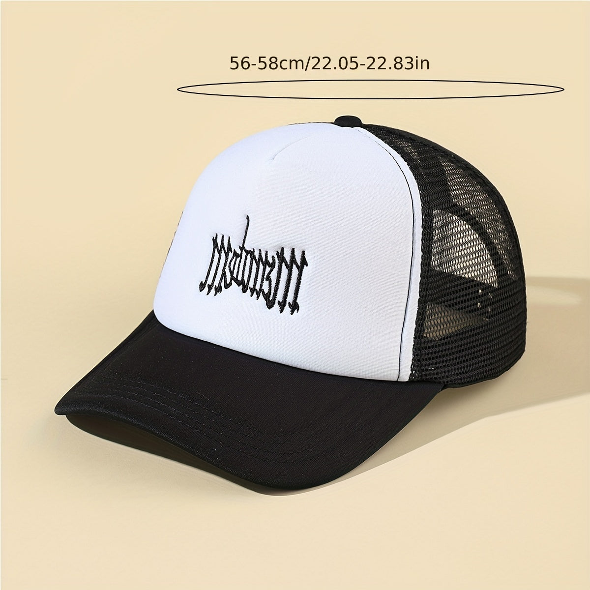 Gothic Embroidery Trucker Hat Couple Baseball Cap Unisex Hip Hop Adjustabl
