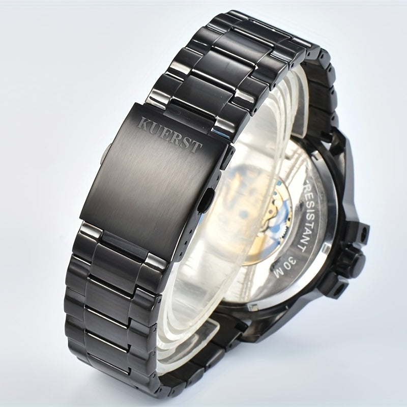 KUERST Steel Strap Automatic Mechanical Waterproof Business Watch