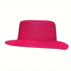 Bright Candy Sun Hat Classic British Style Top Hat Straw Jazz Fedora Cap Unisex