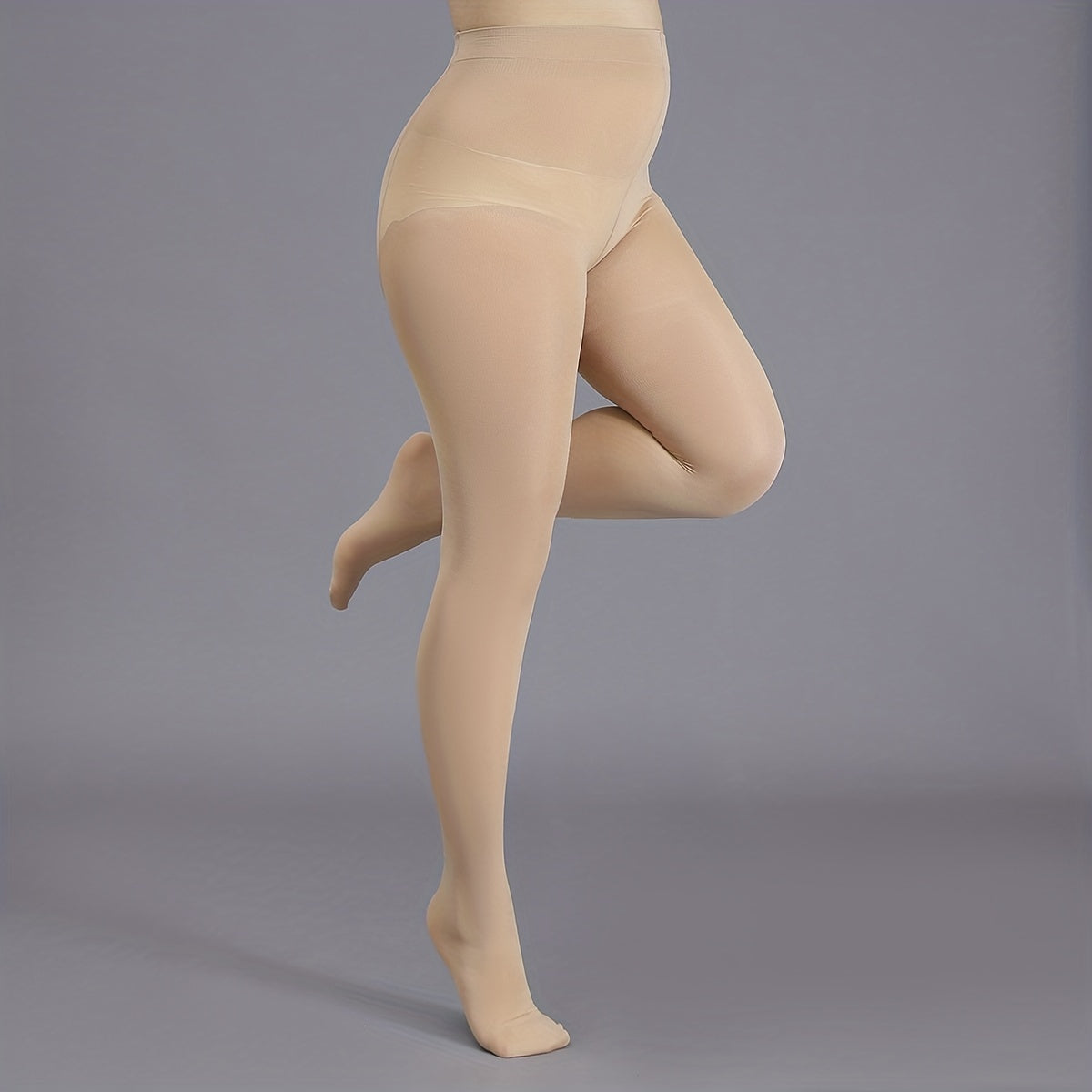  Plain Nylon High Rise Stretchy Stockings