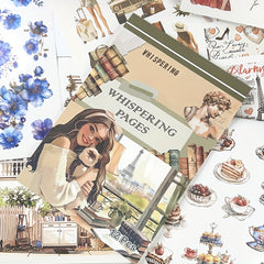 Vintage Floral Sticker Book - Parisian Scenes & Tea Party Designs