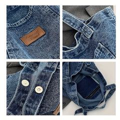 Vintage Denim Shoulder Bag Large Capacity Tote