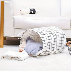 Plaid Storage Basket Foldable Dirty Clothes Household Organizer