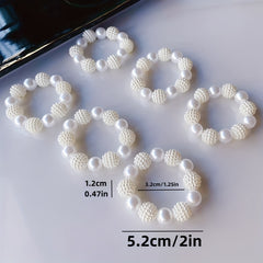 12pcs Plastic Pearl Beaded Napkin Holders for Dining Table Decor