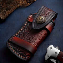 Cowhide Leather Cover for Outdoor Folding Knives