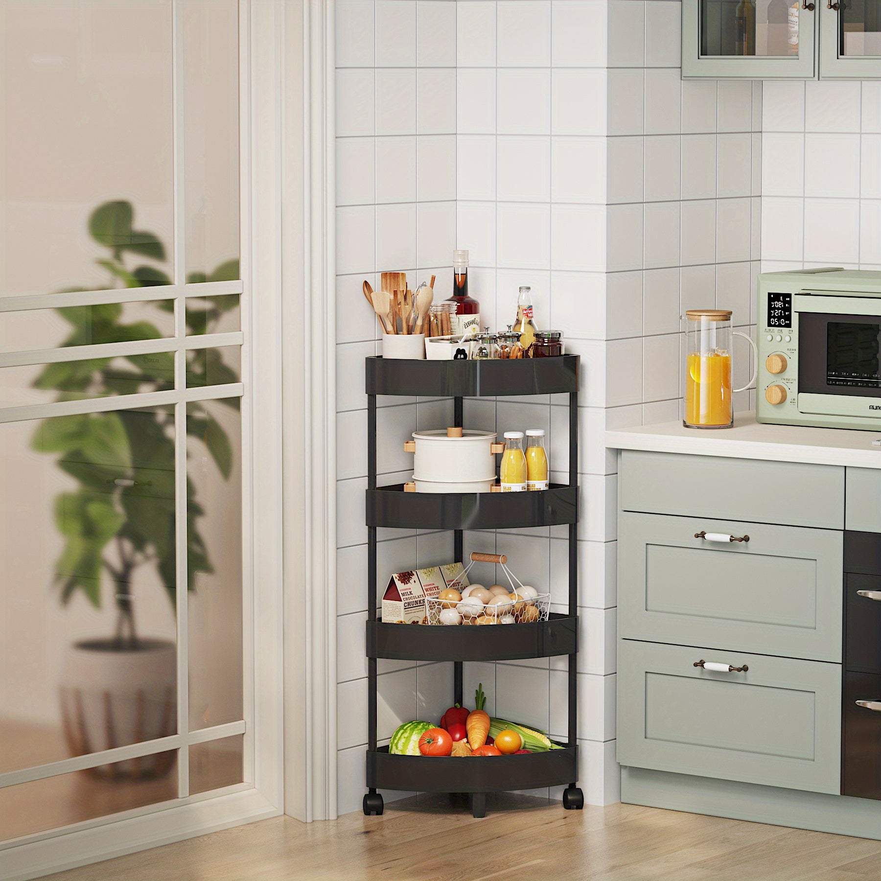 Multi Tier Storage Rack For Kitchen Corner Shelves