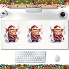 Christmas Cow Art Poster Mouse Pad, Non Slip, Game Pad