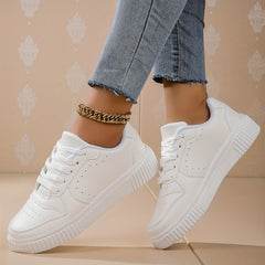 Women's Breathable Skate Shoes Casual Lace Up Flat Shoes Non slip Sports Shoes