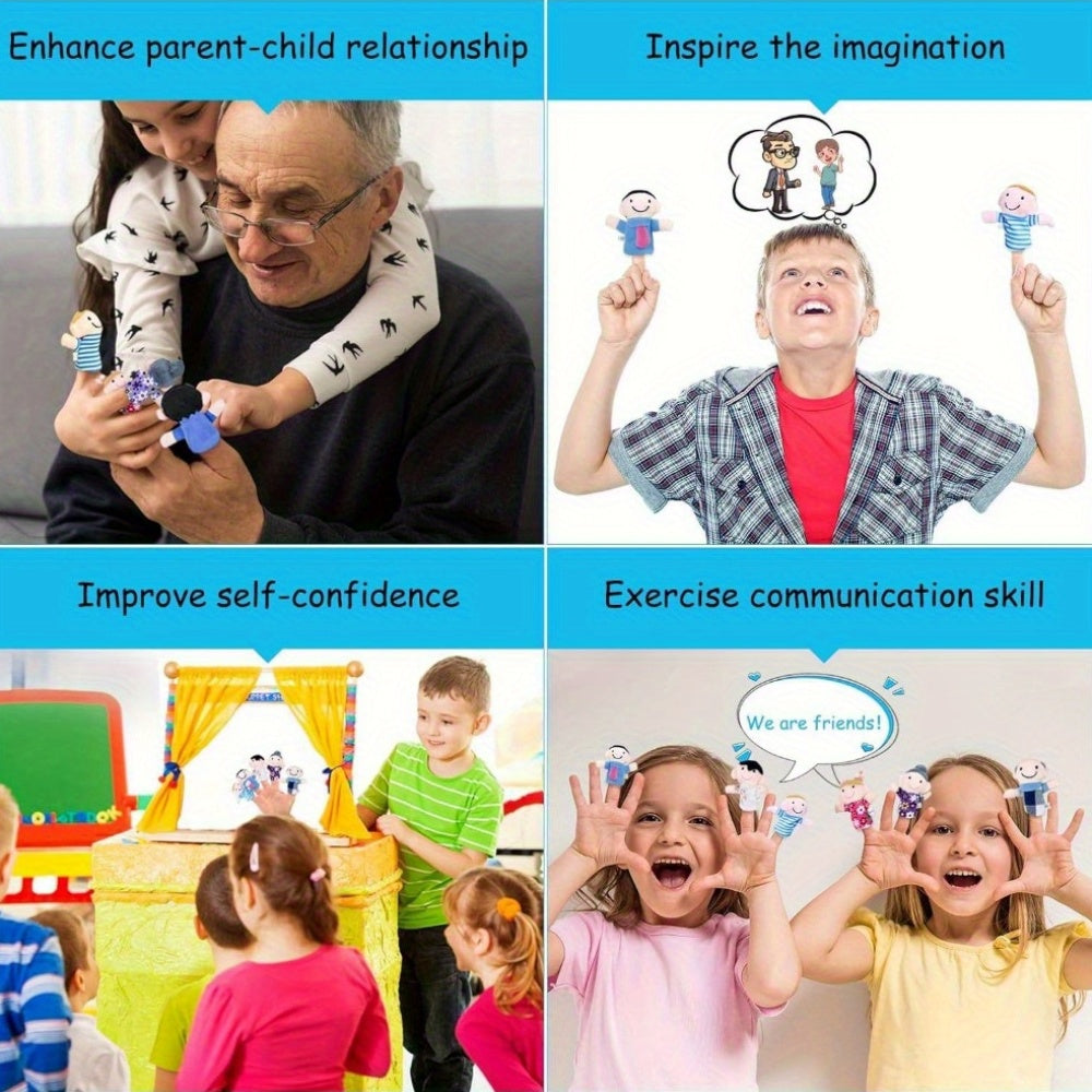 Family Finger Puppets Interactive Role Playing Toys