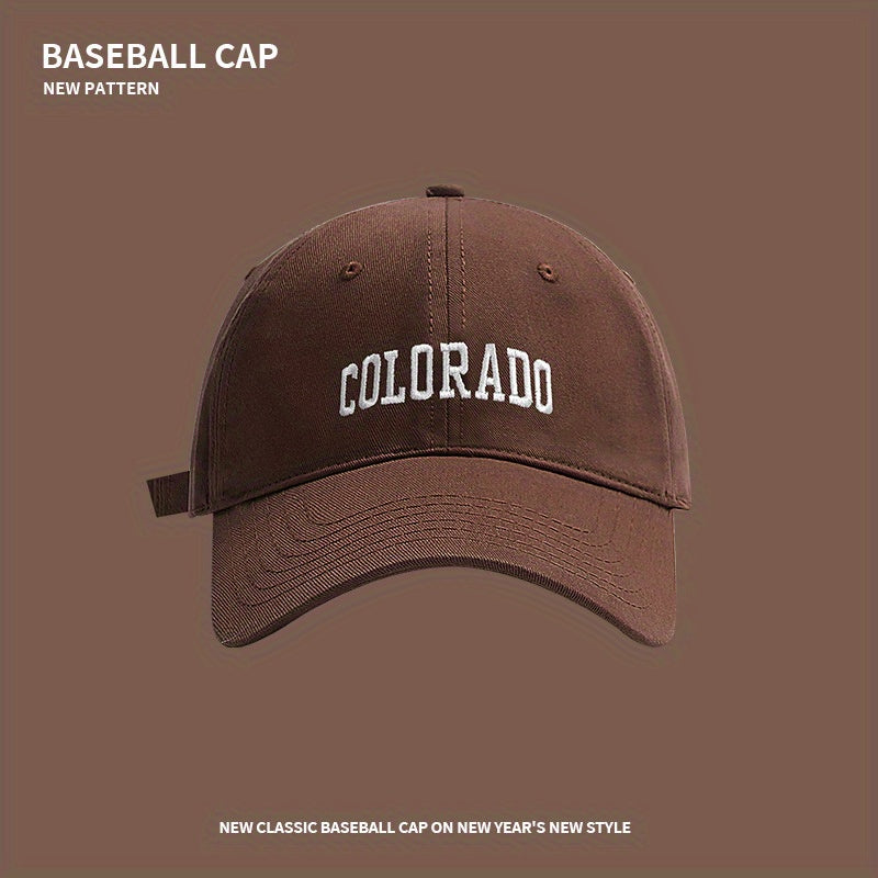 COLORADO Embroidery Baseball Cap Solid Cotton Sun Hat Unisex Adjustable