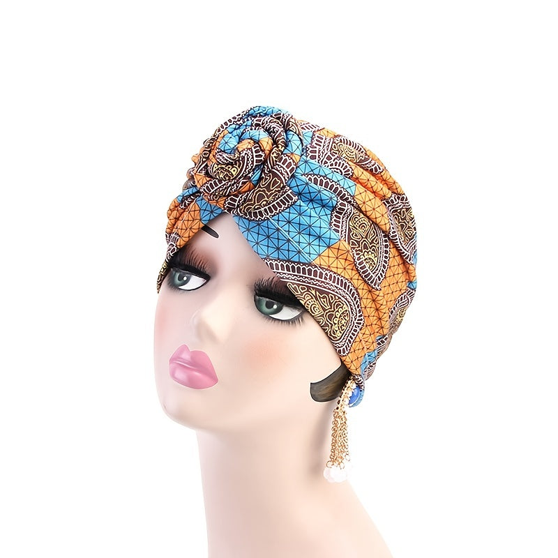 Swirl Knotted Turban Cap Elastic Hair Bonnets Women's Hat Night Cap